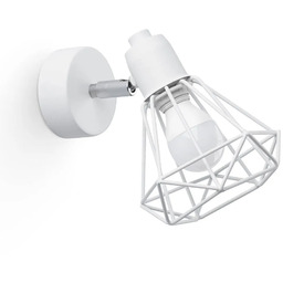 Lumes Biały kinkiet z drucianym kloszem - 17X