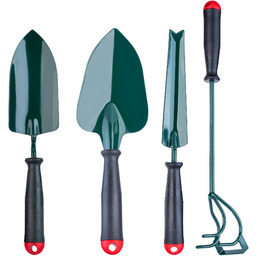 Zestaw narzędzi ogrodowych: 2 łopatki, wycinacz, spulchniacz