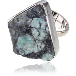 Szmaragd Duży Przepiękny Pierścionek Srebro R10-26