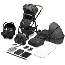 LIONELO Wózek dziecięcy Amber 3w1 Grey Graphite Czarno-szary