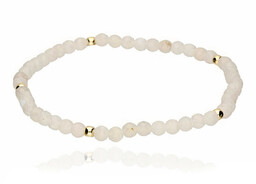 Delikatna srebrna bransoletka fasetowane kulki kamień księżycowy srebro