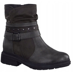 Jana Damskie Botki Czarne Gładkie Zamek 38 Ż7b