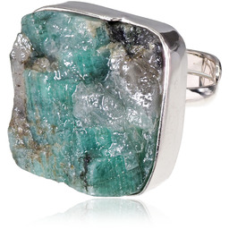 Szmaragd Duży Przepiękny Pierścionek Srebro R10-26