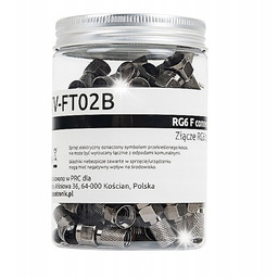 100x Wtyk antenowy F nakręcany z gumową uszczelką