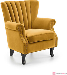 Fotel TITAN Velvet Halmar Musztardowy