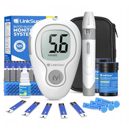 LinkSun Glukometr G-425-3, glukometr ze 100 paskami, 100