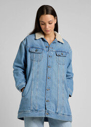 Lee Elongated Sherpa Rider Damska Kurtka Jeansowa Day