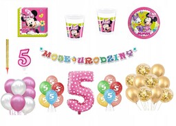 Zestaw Myszka Minnie 5 Urodziny Balony