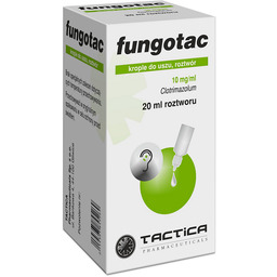 Fungotac 10 mg/ml Krople do uszu, roztwór, 20