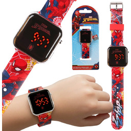 MARVEL Spider Man Czerwony zegarek CYFROWY, zegarek LED