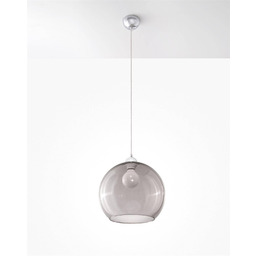 Sollux Lighting Lampa wisząca BALL SL.0250 grafit szklana