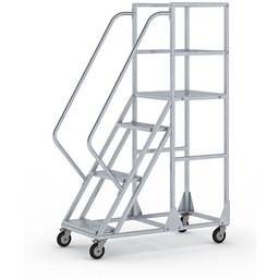 Mobilna drabina podestowa, stalowa, 4 stopnie, wysokość platformy