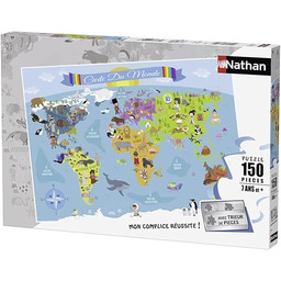 Nathan 150 części Puzzle mapa świata 86806