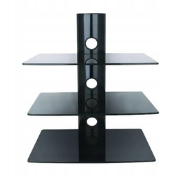 Półka Ścienna Szklana Potrójna Rtv Wisząca Konsola DVD