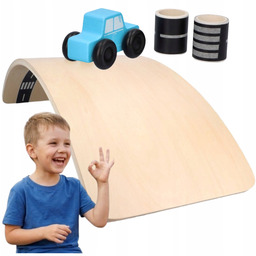 Deska Balansująca z Autkiem Droga Drewniana do Balansowania