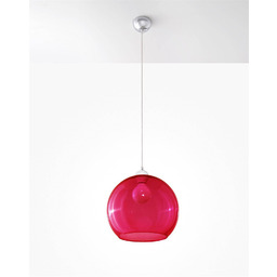 Sollux Lighting Lampa wisząca BALL SL.0253 czerwona szklana