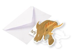 Zaproszenia urodzinowe Dinozaury - 8 szt.