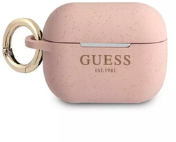 Guess GUAPSGGEP AirPods Pro cover różowy/pink Silicone Glitter
