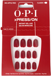 OPI xPRESS/ON, zestaw sztucznych paznokci, czerwone