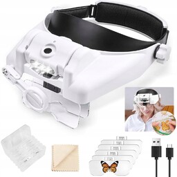 Lupa Na Głowę Czołowa Okulary Precyzyjne 1X-14X Szkło