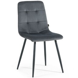 Krzesło tapicerowane szare ZOFIA (DC-6401) / welur szary