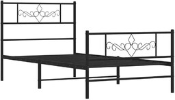 Elior Czarne metalowe łóżko industrialne 80x200 cm -