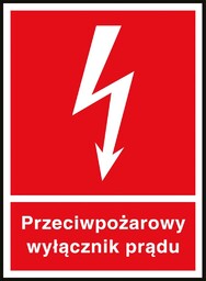 Z-31P - Znak ochrony ppoż. Przeciwpożarowy wyłącznik prądu