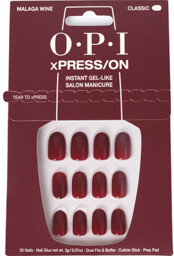 OPI xPRESS/ON, zestaw sztucznych paznokci, bordowe