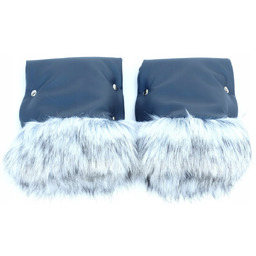 Mufka Rękawiczki Eco Skóra z Futerkiem, do Wózków