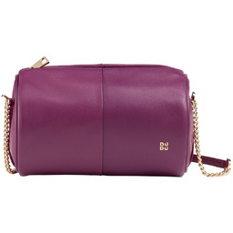 Skórzana damska mała torebka na ramię z łańcuszkiem