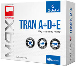 Tran z witaminami A + D + E,