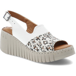 Artiker Białe Sandały Skórzane Obuwie Damskie Na Koturnie