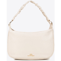 Damska torebka na ramię ze skóry naturalnej kremowa