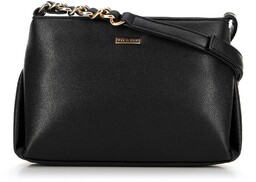 Damska crossbody ze skóry ekologicznej z łańcuszkiem czarna