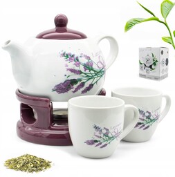 Dzbanek porcelanowy z podgrzewaczem 1L ceramiczny plus 2