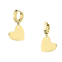 Kolczyki z sercem minimalistyczne złote kolczyki koła