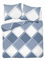 Detexpol Pościel flanelowa 220x200 niebieska kratka 4955 B