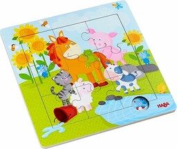 Holzrahmen-Puzzle Tierfreunde 9 Teile