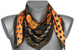 Chusta damska apaszka SATYNOWA gawroszka GB-61 pomarańczowe róże