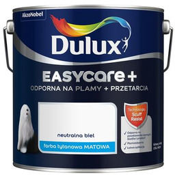 Farba tytanowa Dulux EasyCare+ Plamy+Przetarcia Neutralna Biel 2,5