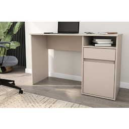 Biurko z szufladami, drzwiami kaszmir mat 120 cm