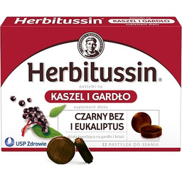 HERBITUSSIN Kaszel i Gardło pastylki działające łagodząco