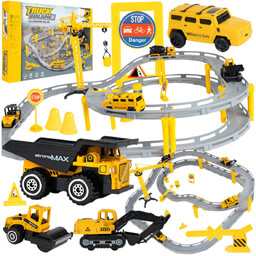 Tor Samochodowy 322Cm Metalowe Auta Budowlane Dźwig Żuraw