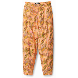 Spodnie w kolorze mango z motywem safari