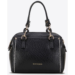 Damski kuferek z imitacji skóry z kontrastowym przeszyciem