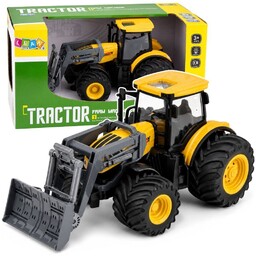 Traktor Rolniczy Farmerski Ze Spychaczem Światła Dźwięki Żółty