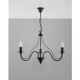 Sollux Lighting Żyrandol MINERWA 3 SL.0217 czarny klasyczny
