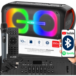Mocny Głośnik Bluetooth Przenośny Mobilny Mikrofon Pilot Usb