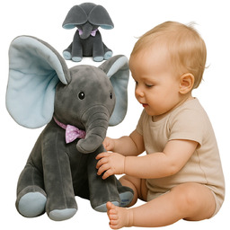 MASKOTKA grająca SŁONIK ŚPIEWAJĄCY RUSZA USZAMI SŁOŃ NIEBIESKI