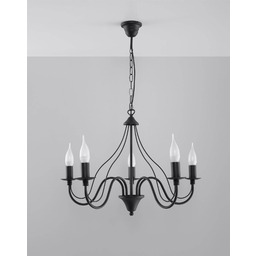 Sollux Lighting Żyrandol MINERWA 5 SL.0218 czarny klasyczny